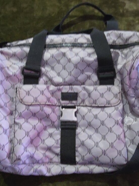 Lauren Ralph Lauren Handbags - Lauren Ralph Lauren Signature Monogram Duffle Weekender Bag Lavender